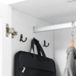 4 Doors Wardrobe Closet With Mirror, LED Wardrobe With Doors And 2 Drawers, Wooden Wardrobe Storage Cabinet With Hanging Rod, Adjustable Shelves, White - Image 7