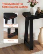 36 In Console Table, Modern Desk Behind The Couch, Wooden Rectangle Entrance Desk, Narrow Long Sofa Table Accent Stand, Ideal For Hallway, Bedroom, Living Room, Foyer, Easy Assembly, Black - Image 5