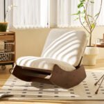 Comfortable Glider Rocking Chair, High-Quality Upholstery Glider Chair, Solid Wood Frame, Perfect for Multiple Settings Accent Reading Chair for Bedroom,Living Room,Nursery - Image 4