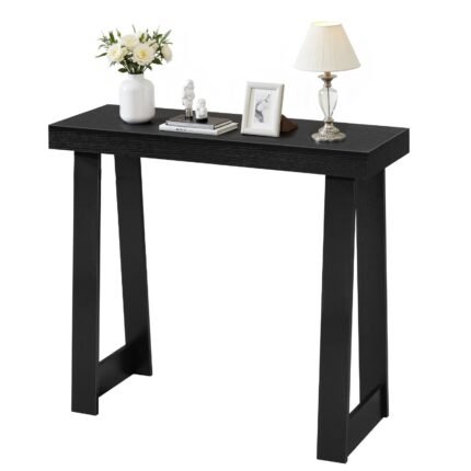 36 In Console Table, Modern Desk Behind The Couch, Wooden Rectangle Entrance Desk, Narrow Long Sofa Table Accent Stand, Ideal For Hallway, Bedroom, Living Room, Foyer, Easy Assembly, Black