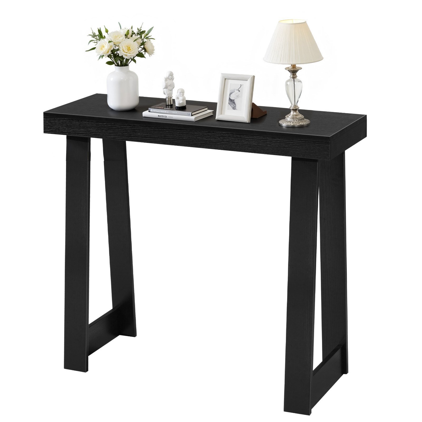 7e4d3496-d6ab-4776-b22d-8c5beca92da6.jpg 36 In Console Table, Modern Desk Behind The Couch, Wooden Rectangle Entrance Desk, Narrow Long Sofa Table Accent Stand, Ideal For Hallway, Bedroom, Living Room, Foyer, Easy Assembly, Black - Image 1