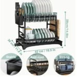 Kitchen Dish Drying Rack Large Capacity With Drain Board - Image 2