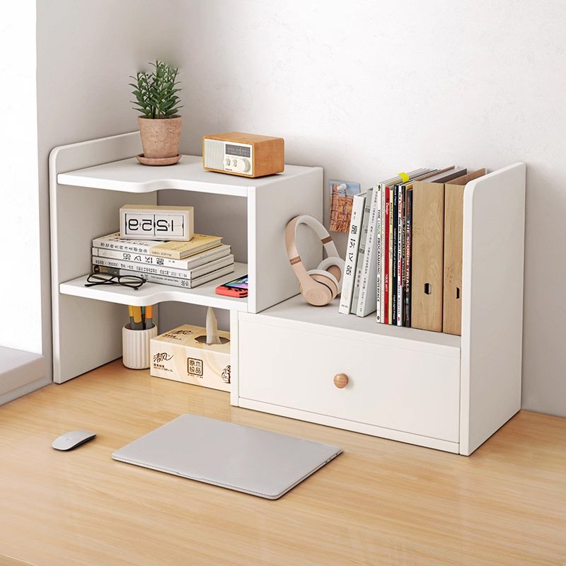 aa08fae2-a420-48e1-ade8-494203a032d9.jpg Desktop Bookshelf Storage Rack Desk Storage - Image 1