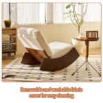 Comfortable Glider Rocking Chair, High-Quality Upholstery Glider Chair, Solid Wood Frame, Perfect for Multiple Settings Accent Reading Chair for Bedroom,Living Room,Nursery - Image 7
